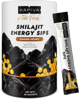 Kapiva Shilajit Energy Sips of 250mg/Stick, Ginger Honey Flavour, 30 Sachets(120 g)