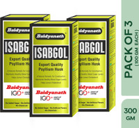 Baidyanath Isabgol | Fiber Rich Supplement|Psyllium Husk for Digestion(Pack of 3, 300 g)