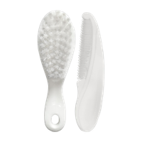 LuvLap Elegant Baby Comb & Brush Set with Soft bristles, Grooming Set, 0M+,(White)