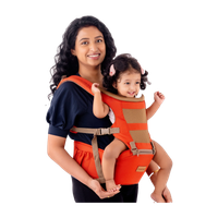 LuvLap Royal Baby Hip Seat Carrier with 4 Carry positions, for 4 to 24 months Baby Carrier(Orange, Hip Carry)