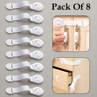 SYGA Child Baby Toddler Infant Safety Lock(8 Pcs) for Drawer Fridge Cabinet etc(White)
