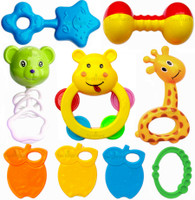 TechHark Colorful Attractive Plastic Non Toxic, Shake & Grab Rattle and Soothing Teether for New Born and Infants Rattle(Multicolor)