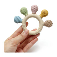 SANCORP Soft Silicone Baby Teething Ring Toy with Textures and MultiShapes for Infants Teether(Multicolor)