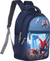 rts bags Spider-Man kids school backpack 3 compartment for Boys and Girls Waterproof School Bag(Dark Blue, 25 L)