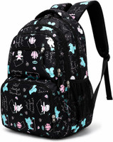 Shishtha Stylish printed backpack for girls 35 L Backpack(Multicolor, Black)