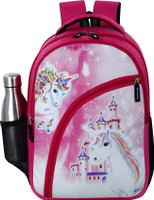 Luckey School backpack 4th to 10th class casual Waterproof School Bag Waterproof School Bag(Pink, 22 L)