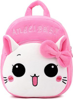 HappyChild Toddler Bag Plush Animal Cartoon Mini Travel Bag for Baby Girl Boy 1-6 Years School Bag(Pink, White, Black, 13 inch)