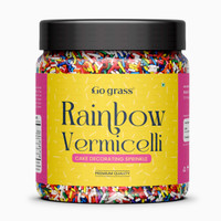 GO GRASS Decorative Rainbow Vermicelli Sprinkles for Cake, Cupcakes, Cookies, Pastries | Sprinkles(300 g)