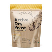 Bake King 500gm Instant Dry Yeast Powder, 500gm for Pizza Base Pantry, Pao, Bread, Cake, Naan, Bun Prime Active Dry Yeast Packet Yeast Powder(500 g)