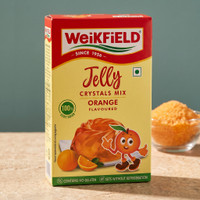 WeiKFiELD Jelly Crystal Orange Flavour| Vegeterian| No Gelatin| Delightful & Juicy Taste Jelly Crystals(90 g)