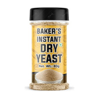 Bake King Grade A Quality 80gm- Active Instant Dry Yeast 80gm Yeast for Pizza Base Pantry, Baking Bread and Cake, Khamir Powder 80gm Yeast Powder Yeast Powder(80 g)