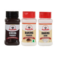 foodfrillz Cocoa , Baking Soda Combo Pack of 3 Baking Powder(3 x 100 g)