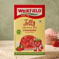 WeiKFiELD Jelly Crystal| Strawberry Flavour |No Gelatin|Delightful & Juicy Taste Jelly Crystals(90 g)