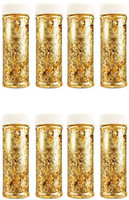 ALAMDAAR 8 Foil Flakes For Decorating Borders & Other Sweets Baking Glitters Cake Topper(Golden Pack of 8)