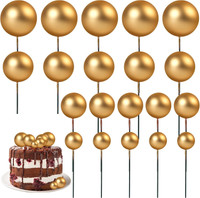 JAMBOREE 20 Pcs gold faux Ball Cake Topper, Gold Balls for Cake Decorating Cake Toppers Cake Topper(Ball Cake Topper Decorations Mini Balloons Pack of 20)