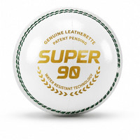 Jaspo Super-90 Leatherette Cricket Ball for Outdoor Play|PU Core|Hand Stitched Finish| Cricket Leather Ball(Standard, Pack of 1, White)