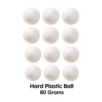Pawansut 12 White Cricket Training Ball, 80 Gram Plastic Ball Cricket Training Ball(Standard, Pack of 12, White, Red)