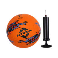 NIVIA Storm with Pump Football - Size: 5(Standard, Pack of 1, Orange, Black)