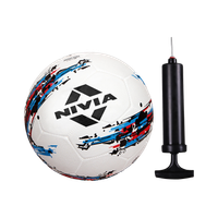 NIVIA Storm with Pump Football - Size: 5(Standard, Pack of 1, White, Black)