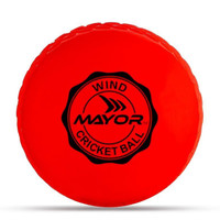 MAYOR Cricket Wind Ball for Indoor & Outdoor Street Cricket Rubber Ball(Standard, Pack of 1, Red)