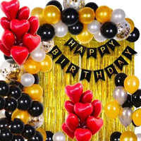 PARTY MIDLINKERZ Solid Love Birthday Decoration kit for loved Ones, Adult, Wife, Husband Balloon(Multicolor, Pack of 51)