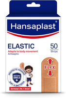 HANSAPLAST Antiseptic Elastic Bandage | 50 Strips | Water repellant | 3X Strechable Adhesive Band Aid(Set of 1)
