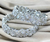 DENICRAAS Alloy Cubic Zirconia, Diamond, Crystal Silver Bangle(Pack of 2)