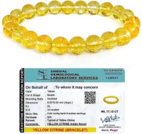 VIBESLE Stone, Citrine + Golden Beads, Crystal Bracelet