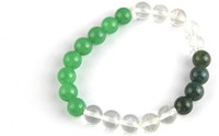 VIBESLE Stone, Green Aventurine, Clear Quartz Beads, Crystal Charm Bracelet