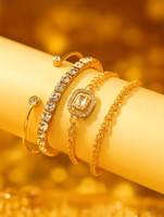 DEV VARNIKA Alloy Beads Gold-plated Bracelet Set(Pack of 4)