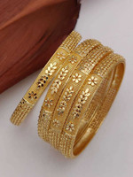 Niva Fashion Brass Beads Gold-plated Bangle