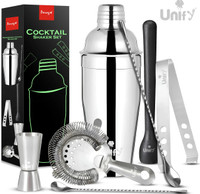 Unify 6 Pieces Bartender Kit | Cocktail Shaker Set Home Bar & Parties Bar Set(Stainless Steel)