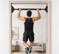 Lifelong Pull Up Bar for Home -Adjustable Rod 72cm to 100cm width - wall mounted Pull-up Bar(Black)