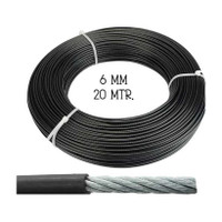 FW Sports Latest PU Coated 6mm 20mtr Wire For Gym Machines Heavy Duty Weight Lifting Bar(Black)