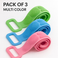 fucetfilter PACK OF 3 Silicone Back Scrubber Belt with Handles for Easy Bath & Body Cleaning