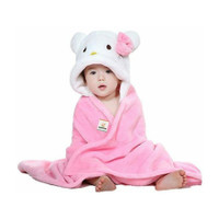 BRANDONN White, Pink Free Size Bath Robe(Bath Robe, For: Baby Boys & Baby Girls, White, Pink)