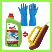 Pidilite ROFF Cera Clean T16 Tile & Ceramic Cleaner 1L with Blue Gloves & Scrub Brush(1 L)