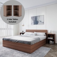 Flipkart Perfect Homes Mento Engineered Wood Queen Box Bed(Finish Color - Walnut, Delivery Condition - Knock Down)