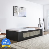 Flipkart Perfect Homes Quintus Engineered Wood Single Box Bed(Finish Color - American Wenge, Delivery Condition - Knock Down)