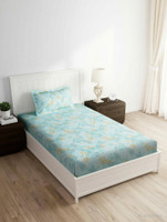 Story@home Microfiber Single Flat 160 TC Printed 1 Bedsheet with 2 Pillow