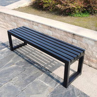 RAZASTEEL RAZA STEEL Modern Metal Outdoor Bench Perfect for Garden Park and Roadside Use Metal 4 Seater(Finish Color - Matte Black, Pre-assembled)