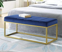 ModWood Modwood Bench Blue & Gold Metal 2 Seater(Finish Color - GOLDEN, Pre-assembled)