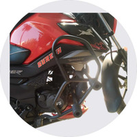 RS ACESSORIS HUB HEAVY QUALITY METAL RAIDER CRUSH GUARD WITH 4 SLIDER FOR Bike Crash Guard(TVS)