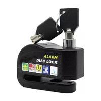 Linist Disc Brake Lock, Ultra 110db Alarm Anti-Theft Motorcycle/Bicycle Lock Disc Lock(Black)