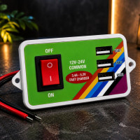 CRAZY SAMAN 12 Volt DC Mobile Charger Bike Adapter for Bike, E-Rickshaw, Truck and Bus etc 15 A Bike Mobile Charger