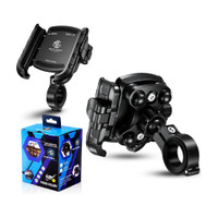 Moto Genius Anti-Vibration 360° Rotating Bike Bicycle Scooter Phone Holder | Aluminium Bike Mobile Holder(Black)