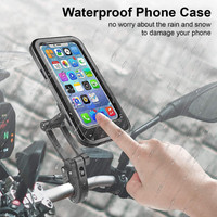 WAKTORO Waterproof Mobile Holder for Bike |Adjustable Phone Mount with Touchscreen Bike Mobile Holder(Black)