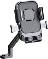 Rhytech Activa Mirror Mobile Holder Universal 360 Degree Rotating Adjustable Waterproof Bike Mobile Holder(Black)