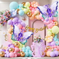 PopTheParty Purple Butterfly Foil Birthday Decorations(Set of 72)