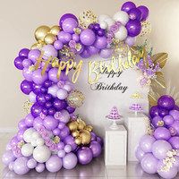 R G ACCESSORIES Solid Metallic Purple Confetti balloon Combo kit 54 pcs Balloon(Purple, Pack of 54)